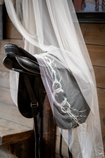 Charlotte Guernsey Equestrian Veil Cathedral Length #7 Ivory thumbnail