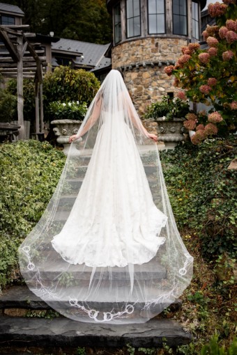 Charlotte Guernsey Equestrian Veil Cathedral Length #0 default Ivory thumbnail