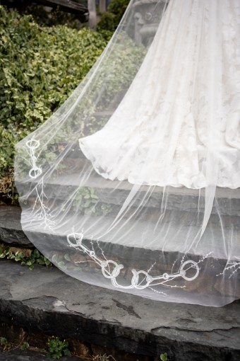 Charlotte Guernsey Equestrian Veil Cathedral Length #1 Ivory thumbnail