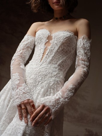 Sottero and Midgley KEEVA #2 Ivory over Pearl (gown with Light Nude Illusion) thumbnail