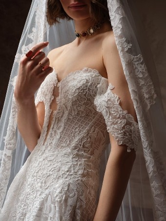 Sottero and Midgley KEEVA #3 Ivory over Pearl (gown with Light Nude Illusion) thumbnail