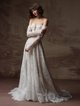 Sottero and Midgley KEEVA #1 Ivory over Pearl (gown with Light Nude Illusion) thumbnail