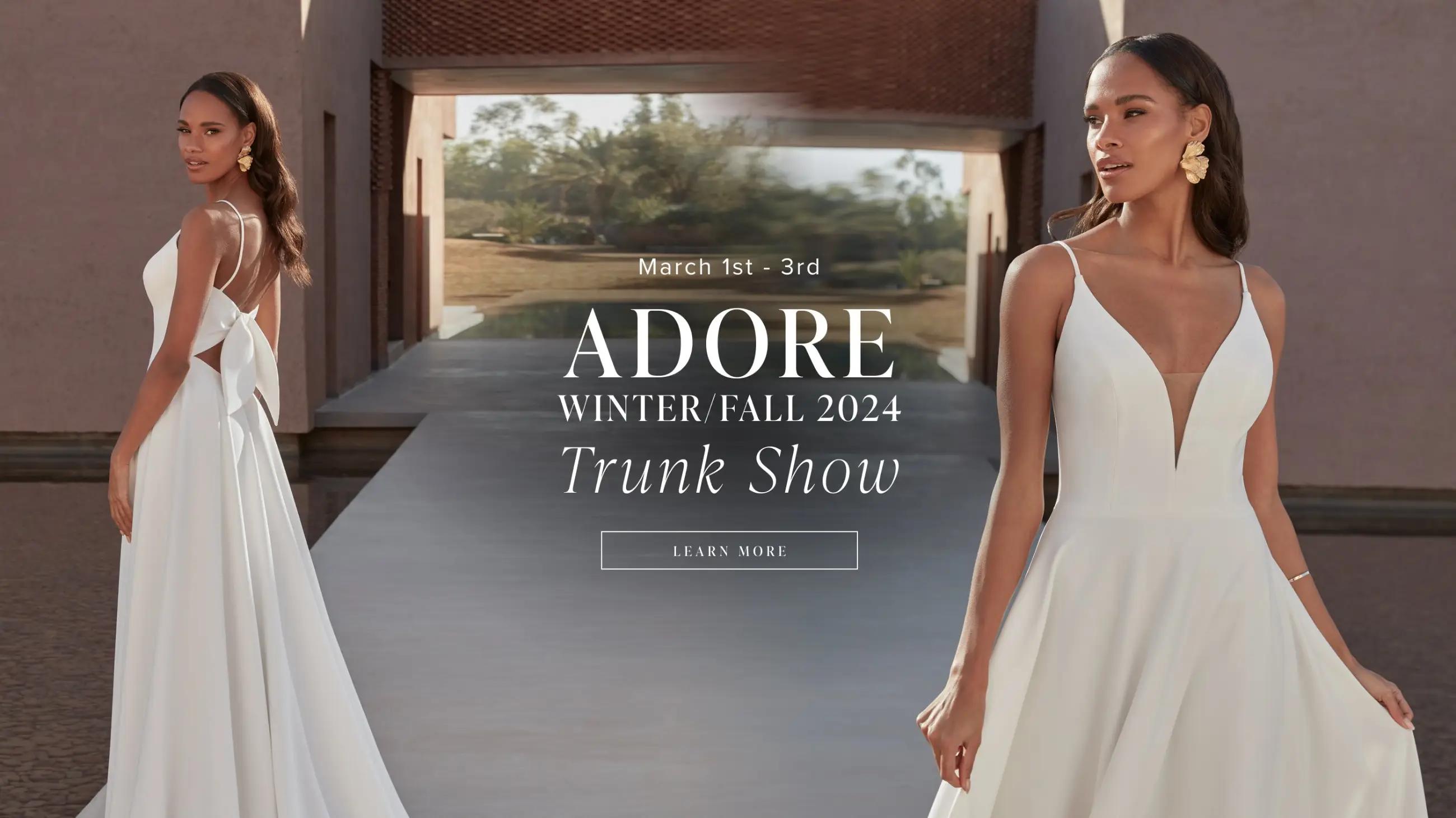 Adore winter/fall trunk show 2024 banner for desktop